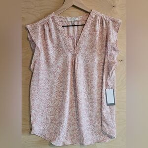 Chaus Pink Floral Blouse